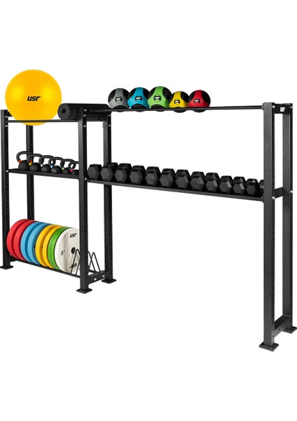 EPHESOS-R32BDKM 356 kg Bumper Plaka-Kettlebell-Wallball-Raf Set
