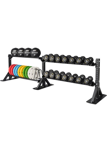 MILETOS-R22BDW 425 kg Bumper Plaka-Dambıl-Wallball-Raf Set