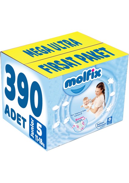 Bebek Bezi Beden:5 (11-18 kg) Junior 390 Adet