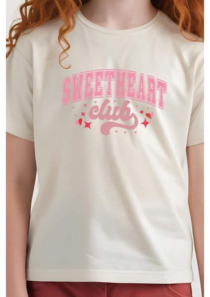 Kız Çocuk Sweatheard Club Baskılı Tişört