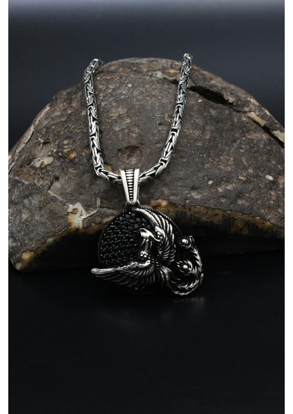 Anka Kuşu Figürlü 925 Ayar Gümüş Kolye Kral Zincir 2mm 901859 fiyatları