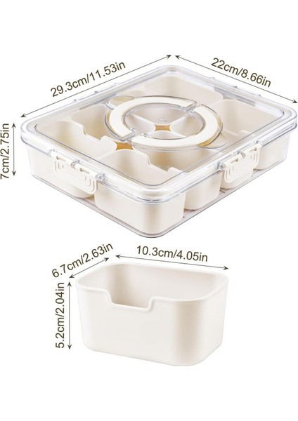 8 Bölmeli Taşınabilir Kilit Kapaklı Saklama Kabı Kahvaltılık Organizer Piknik Seti Gıda Kutusu indirimleri