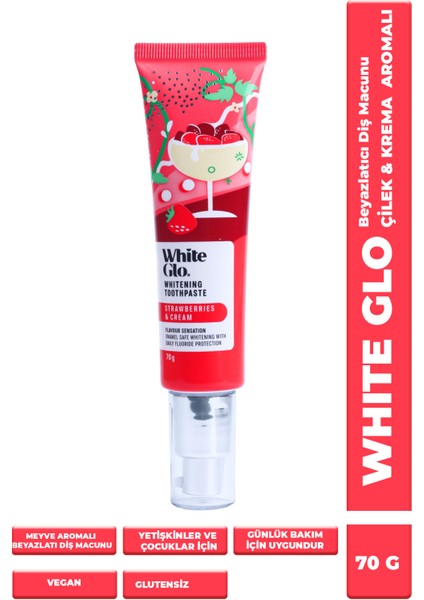 Glutensiz Vegan Diş Macunu Çilek ve Krema Aromalı 70 gr