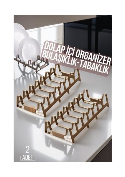 2 Li Dolap Içi Tencere Kapak ve Tabak Düzenleyici Kurutmalık Organizer