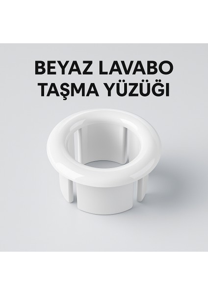Desıphon Şık ve Uyumlu Tasarımıyla Beyaz Lavabo Taşma Yüzüğü – Standart Model