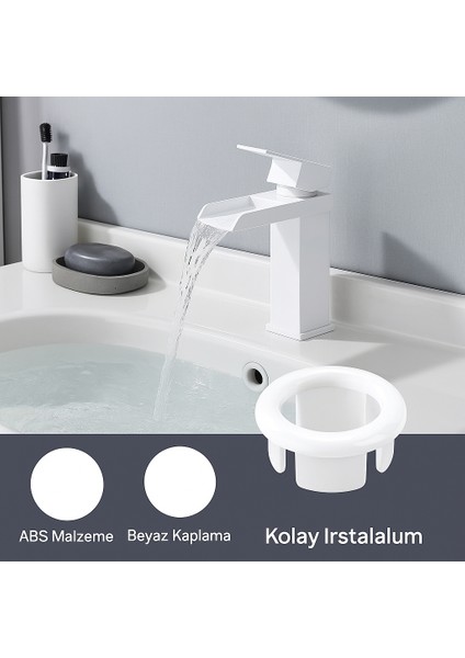 Desıphon Şık ve Uyumlu Tasarımıyla Beyaz Lavabo Taşma Yüzüğü – Standart Model modelleri