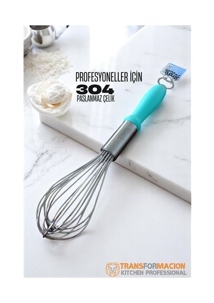 Açacaklı Çırpıcı 304 Paslanmaz Çelik Yumurta ve Sos Çırpıcı Çırpma Teli