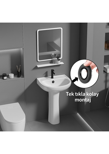 Desıphon Siyah Renkli, Şık Tasarımlı, Estetik ve Uyumlu Lavabo Taşma Yüzüğü – Standart Model fiyatları