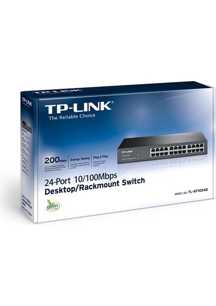 Tp-Lınk TL-SF1024D 24 Port 10/100 Metal Kasa Rackmount Swıtch