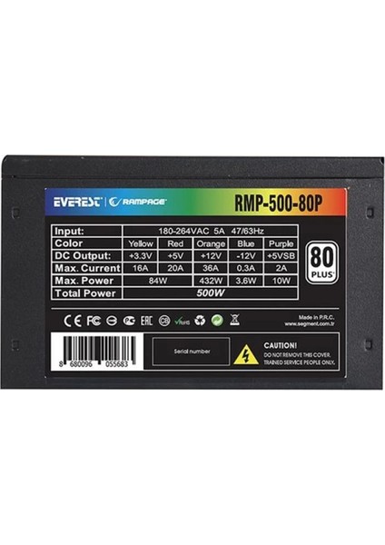 Rampage 500W 80+ RMP-500-80P Power Supply