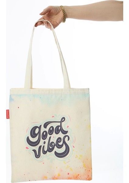 Baghashtag Good Vibes Baskılı Bez Çanta