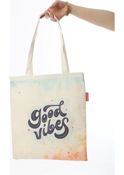 Baghashtag Good Vibes Baskılı Bez Çanta