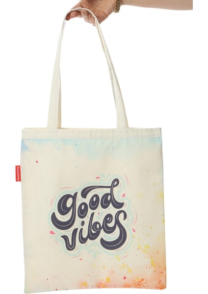 Baghashtag Good Vibes Baskılı Bez Çanta