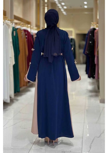 Fiyonk Detaylı Abaya Elbise Takım 3955 Lacivert fiyatları