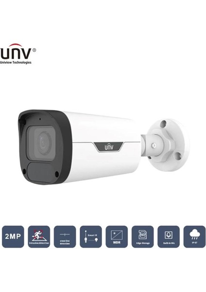 Unv 2mp IPC2322LB-ADEZK-H Motorıze 50MT Colorhunter IP67/IK10 H265+ Ir Bullet Ip Kamera (Dahili Sesli)