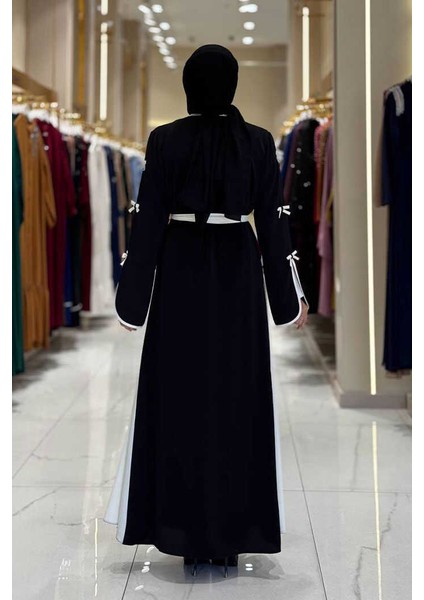 Fiyonk Detaylı Abaya Elbise Takım 3955 Siyah fiyatları