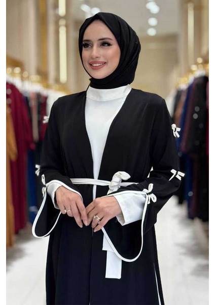 Fiyonk Detaylı Abaya Elbise Takım 3955 Siyah fırsatları
