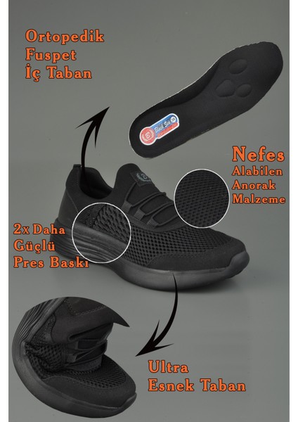 Ortopedik Bağcıksız Rahat Kullanım Fileli Kadın Ayakkabı Blacksea modelleri