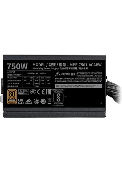 Coolermaster 750W 80+ Bronze Mwe V3 MPE-7501-ACABW-3BEU Power Supply
