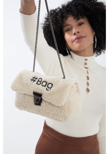 Baghashtag Ekru Mini Peluş Çanta