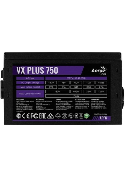 Aerocool 750W Vx Plus AE-VXP750 12CM Fanlı Power Supply