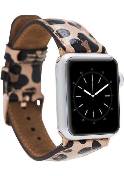 Apple Watch Uyumlu Deri Kordon 42-44-45MM Leopar Ne