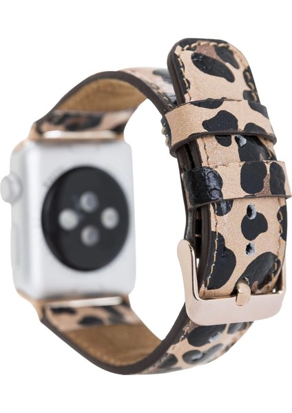 Apple Watch Uyumlu Deri Kordon 42-44-45MM Leopar Ne