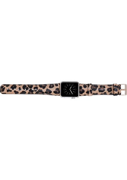 Apple Watch Uyumlu Deri Kordon 42-44-45MM Leopar Ne