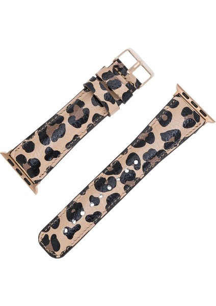 Apple Watch Uyumlu Deri Kordon 42-44-45MM Leopar Ne