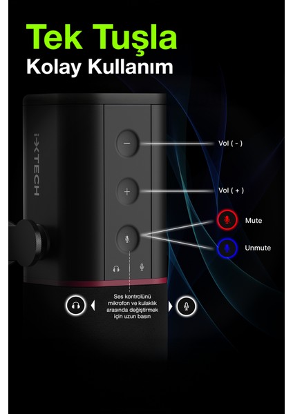 Dinamik Yayın Mikrofonu - Usb/xlr Bağlantılı Gürültü Önleyici Podcast ve Kayıt Mikrofonu – Siyah modelleri