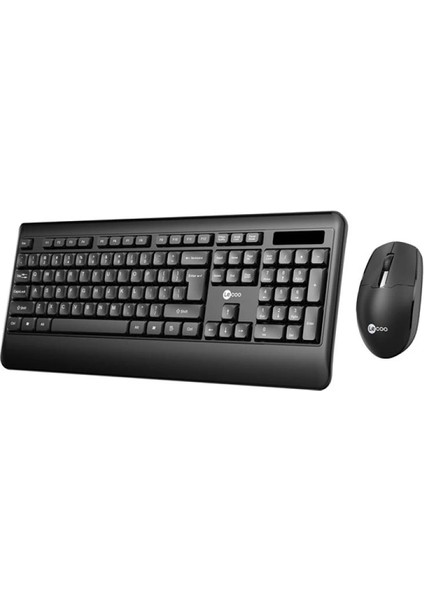 Lenovo Lecoo KW202 Kablosuz Q Trk Optic Mouse Siyah Standart Klavye - Mouse Set