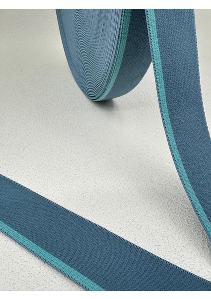 3 cm Çizgili Lastik-5 Metre (Açıkmavi-Turkuaz) fırsatları