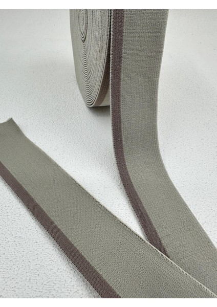 3 cm Çizgili Lastik-5 Metre (Kahve-A.yeşil)