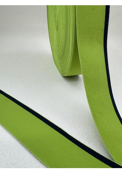 4 cm Çizgili Dokuma Lastik-5 Metre (Yeşil-Laci) fırsatları