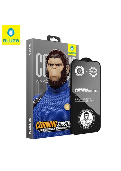 Corning Gorilla iPhone 14 Uyumlu Çizilme ve Darbelere Ekstra Dayanıklı HD Cam Ekran Koruyucu
