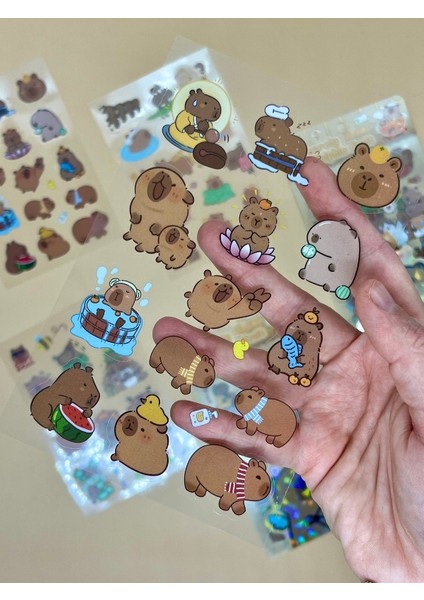 Leisurely 3 Yaprak 52 Adet Capybara Sticker Set/Su Geçirmez/Etiket/Çıkartma/Kapibara/Bullet Journal fiyatları