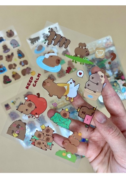 Leisurely 3 Yaprak 52 Adet Capybara Sticker Set/Su Geçirmez/Etiket/Çıkartma/Kapibara/Bullet Journal fırsatları