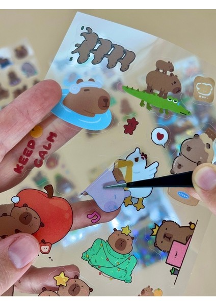 Leisurely 3 Yaprak 52 Adet Capybara Sticker Set/Su Geçirmez/Etiket/Çıkartma/Kapibara/Bullet Journal indirimleri