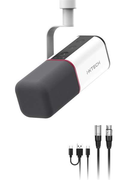 Dinamik Yayın Mikrofonu - Usb/xlr Bağlantılı Gürültü Önleyici Podcast ve Kayıt Mikrofonu – Beyaz fiyatları