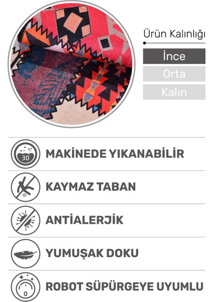 Patchwork Tribe Dijital Baskılı Şönil Halı | Kaymaz Taban, Yıkanabilir, Etnik Desen