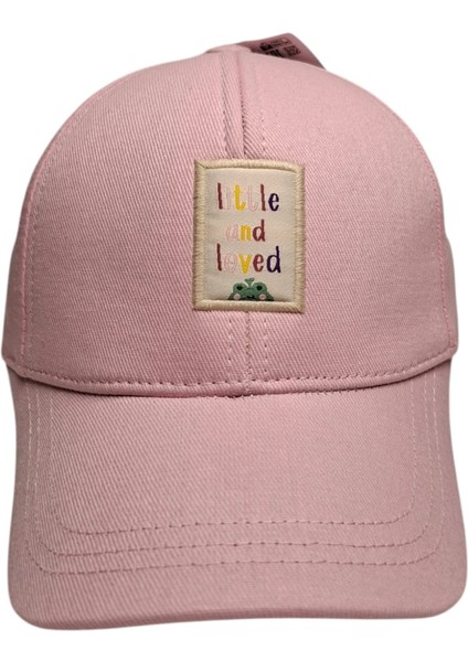 Kitti 4-8 Yaş Kız Çocuk Pudra Renk Baskı Figürlü Yazlık Şapka