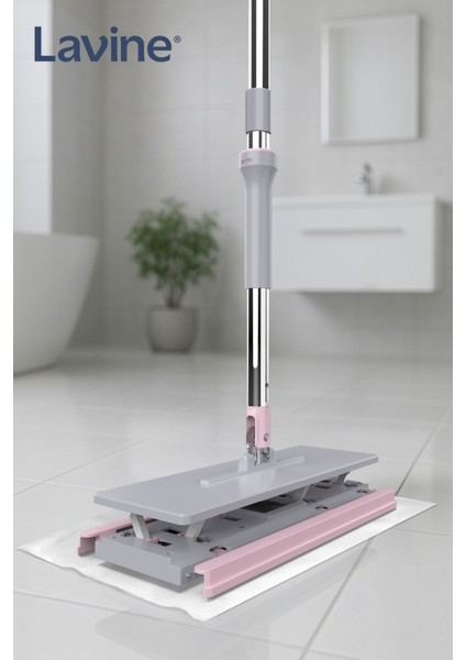 Lavine Click Mop 8 Adet Bez Hediyeli Asansörlü Mekanizma 32CM. ”4xl Kullan At Bezler Ile Uyumlu”