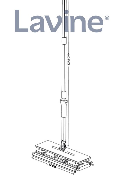 Lavine Click Mop 8 Adet Bez Hediyeli Asansörlü Mekanizma 32CM. ”4xl Kullan At Bezler Ile Uyumlu”