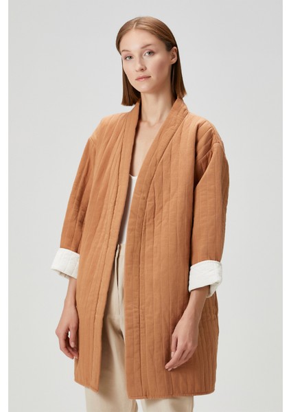 Quilted Keten Ceket Indian Tan / Ekru modelleri