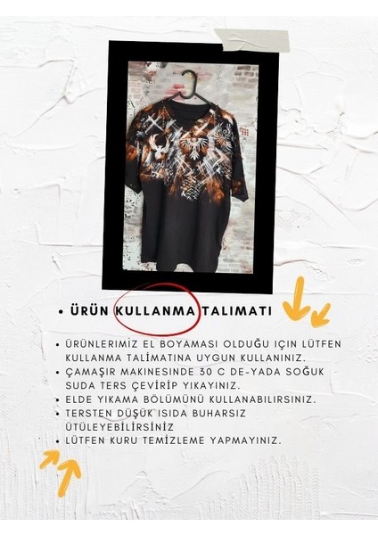 Özel Tasarım El Boyaması Siyah T-Shirt