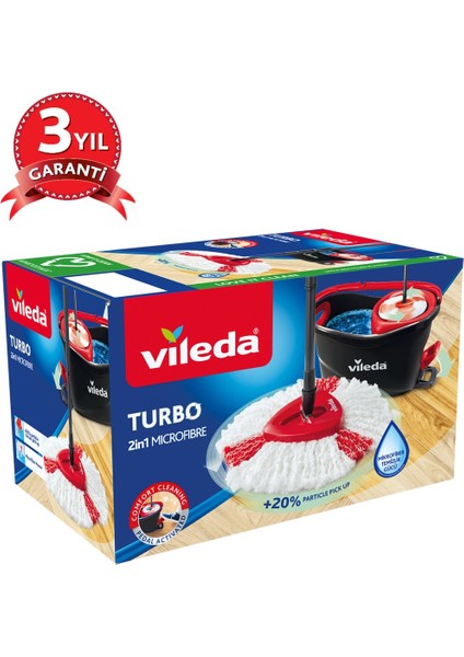 Turbo 2in1 Pedallı Temizlik Seti, 3 Yıl Garantili, Teleskopik Sap, Mikrofiber Başlık,