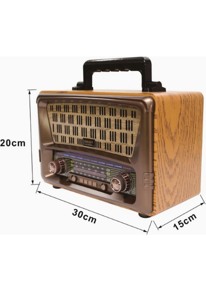 M-1805bt Bluetooth Retro Radyo Am/Fm/Sw 3 Band Taşınabilir Hoparlör Mp3 Çalar,Tf Kart, Uzaktan Kumandalı