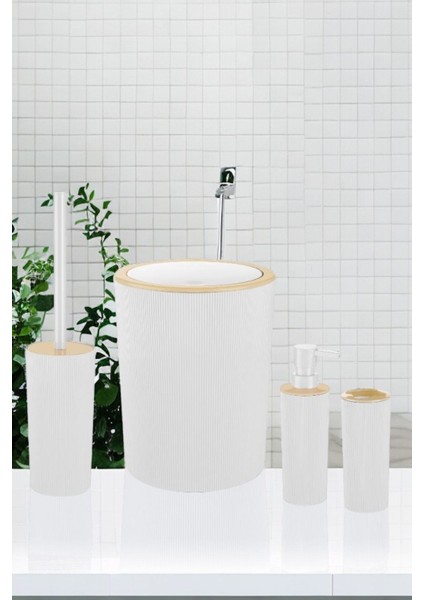 Beyaz Banyo Seti 5 Parça Vest