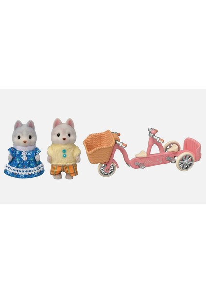 Husky Tandem Cycling Set Figür Oyuncak Seti