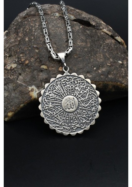Ihlas Suresi 925 Ayar Gümüş Kolye Kral Zincir 2mm 901860